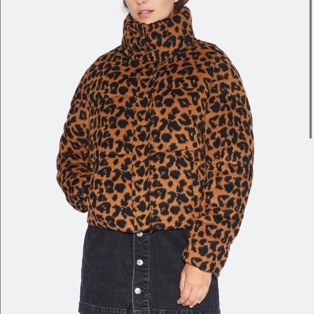 APPARIS Brown & Black Leopard Paula Puffer Jacket